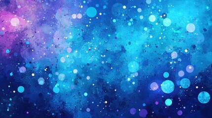 Poster - swirls of blue and purple create a mesmerizing abstract background filled with luminous circles and 