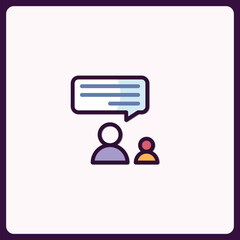 Poster - Communication and Discussion Concept with People and Speech Bubble Icon