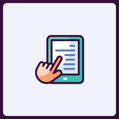 Poster - Digital device with touch interaction, vector icon for mobile interface