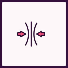 Poster - Symbolic Compression Icon Illustrating Pressure Reduction Concept