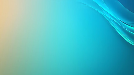 Poster - Abstract Blue Turquoise Gradient Background with Light and Flowing Curves