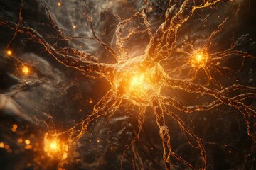 Poster - Exploring the intricate network of glowing neurons in a digital representation
