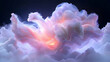 © Giya - Ethereal Abstract Cloud Formation Glowing in Pink and Purple Hues Against a Night Sky