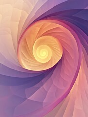 Poster - Geometric spiral design emphasizing smooth gradient and golden ratio for a sense of infinite progress and elegant abstraction