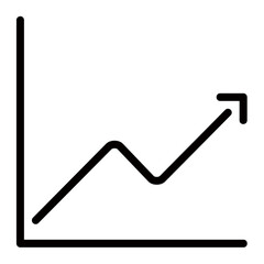 Aufkleber - charting success an upward trend showcasing growth and achievement with a bold black line graph desi