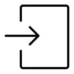Poster - A Simple Arrow Pointing To A Square, Symbolizing Effortless Entry, Access, And A Clear Pathway Forward, Depicted In Bold Black Lines Against A White Background