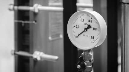 Aufkleber - Industrial concept. Boiler equipment - valves, tubes, pressure gauges, thermometers, heaters, tanks, valves, pumps. Engineering Water and gas supply engineering equipment