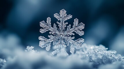 Poster - Intricate Snowflake Winter Nature Macro Photography
