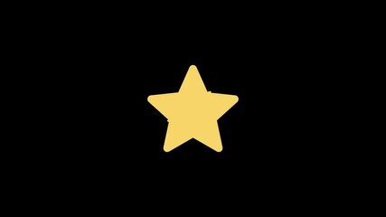 Floating gold star on transparent background, vector looping animation footage