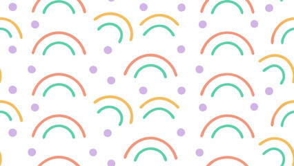 Poster - a colorful seamless rainbow pattern with dot accents, perfect for design, vector illustration