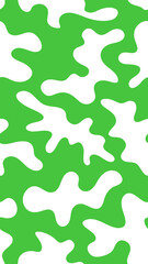 Poster - abstract pattern background of green and white liquid shapes. The design resembles a camouflage pattern or the merging of liquids, vector illustration