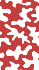 Poster - vibrant abstract pattern with organic shapes in red and white, vector illustration