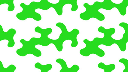 Poster - seamless pattern in a bold, organic green and white design. The unique abstract pattern with green blobs, vector illustration