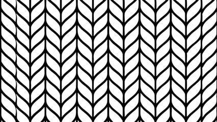 Poster - a seamless repeating knitted pattern in black and looks like chevron pattern, vector illustration
