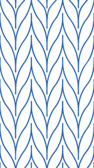 Poster - a seamless pattern featuring a series of blue leaf-like shapes, creating a textured and modern design. vector illustration