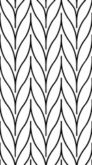 Poster - a repeating pattern composed of interconnected leaf-like shapes in black and white, creating a modern and minimalist aesthetic. vector illustration