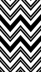 Poster - a bold, modern black and white zigzag pattern. This abstract design creates a visually striking effect with its contrasting lines and sharp angles, vector illustration