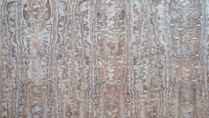 Poster - A wooden surface with a pattern of lines and bumps. The wood appears to be aged and has a natural, rustic feel to it. pattern is intricate and detailed, giving the surface a unique