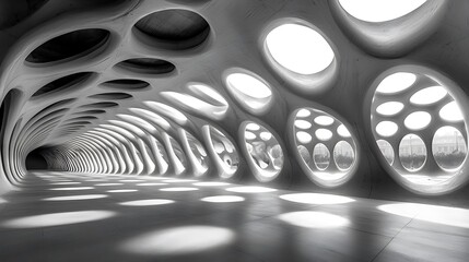 Aufkleber - Modern Architectural Corridor Design