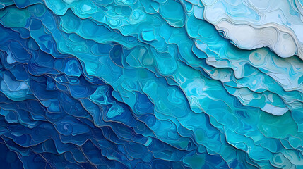 Poster - Abstract Background With Blue Gradient Texture And Wavy Pattern Light And Shadow Design Modern Digital Art