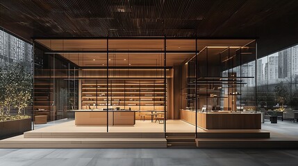 Poster - Modern Minimalist Interior Design Glass Structure