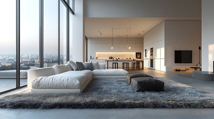 Poster - Modern Minimalist Living Room Apartment Interior Design