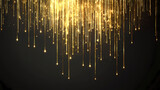 Background with luminous gold color and a cascade of sparkling stars. Luminous Cascade. Illustration