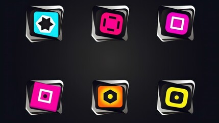 Poster - Modern square blend emblem with a sleek gradient, perfect for creating eyecatching logos and unique badges.