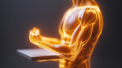 Poster - Dynamic 3D Illustration of Human Body Anatomy with Vividly Rendered Muscles and Bone Structure