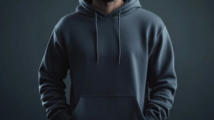 Aufkleber - Mens hooded sweatshirt mockup designed for custom prints showcasing modern style from the front view ideal for branding and fashion use