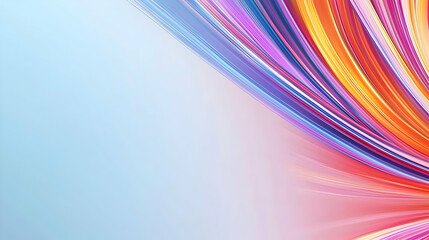 Poster - Vibrant Abstract Graphic Design with Swirling Curves and Gradient Colors on Light Blue Background
