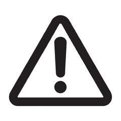bold black triangle warning sign minimalist silhouette alert icon risk shape danger hazard symbol