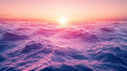 Poster - Pink Purple Ocean Sunset Sunrise Waves Water Texture