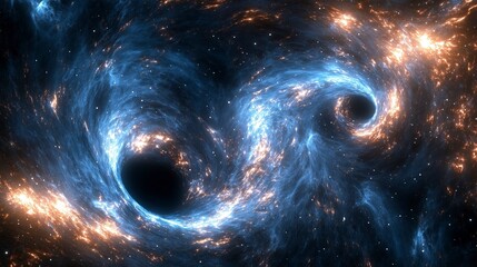the riddle of space - two black holes among the stars