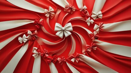 Aufkleber - Spiral ribbons and bows creating a festive backdrop with space for personalized text or logos