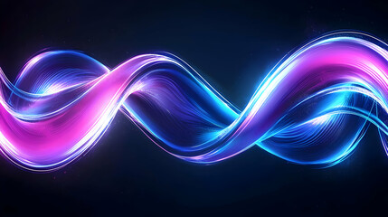 Poster - Dynamic Swirling Light Trails in Vibrant Pink and Blue Against a Dark Background