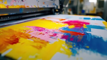 Poster - Vibrant Abstract Artwork: A Large Format Printing Process