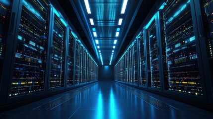 Poster - Illuminated Server Room: A Digital Infrastructure