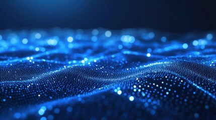 Poster - Abstract Blue Digital Wave Background