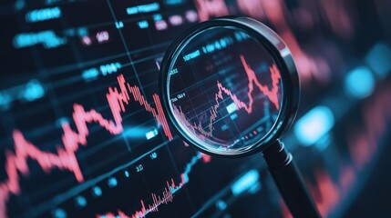 Poster - Analyzing Market Trends: A Close Look at Stock Market Data with Magnifying Glass