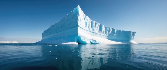 Wall Mural - iceberg in clear blue waters with concealed dangers beneath the surface.