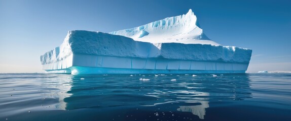 Wall Mural - iceberg in clear blue water with concealed danger below the surface.