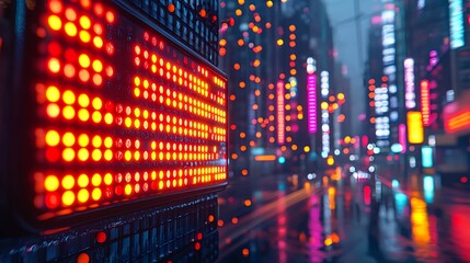 Poster - Vibrant City Night Lights LED Sign