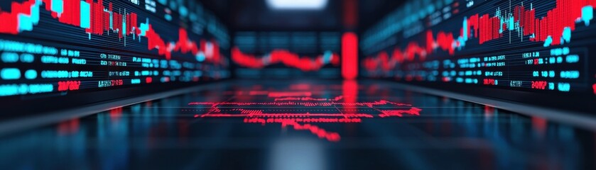 Poster - Analyzing financial trends through data visualization modern office digital graphics technology perspective