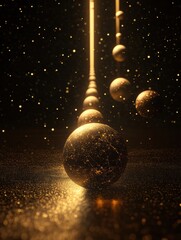 Leinwandbilder - Multiple spheres represent unique virtual worlds connected by light beams in a cosmic landscape with background space for text