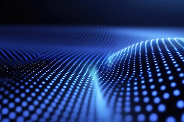 Fototapete - Digital blue wave with glowing points representing technology and innovation