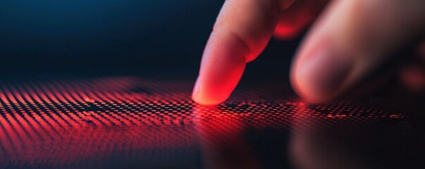 Poster - Exploring digital interaction with touch sensors technology lab macro photography dark environment close-up view