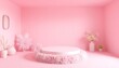 © Miryo - Pink Room Fluffy Podium Creative Mock-Up