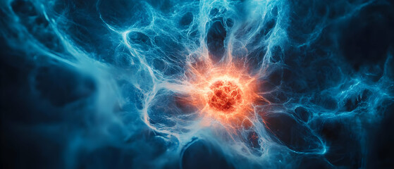 Poster - Energy burst, cosmic nebula, abstract art, science