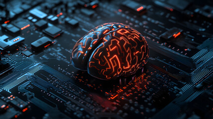 Poster - Innovative robotics for corporate ai-driven strategic planning tech lab digital art futuristic close-up business intelligence